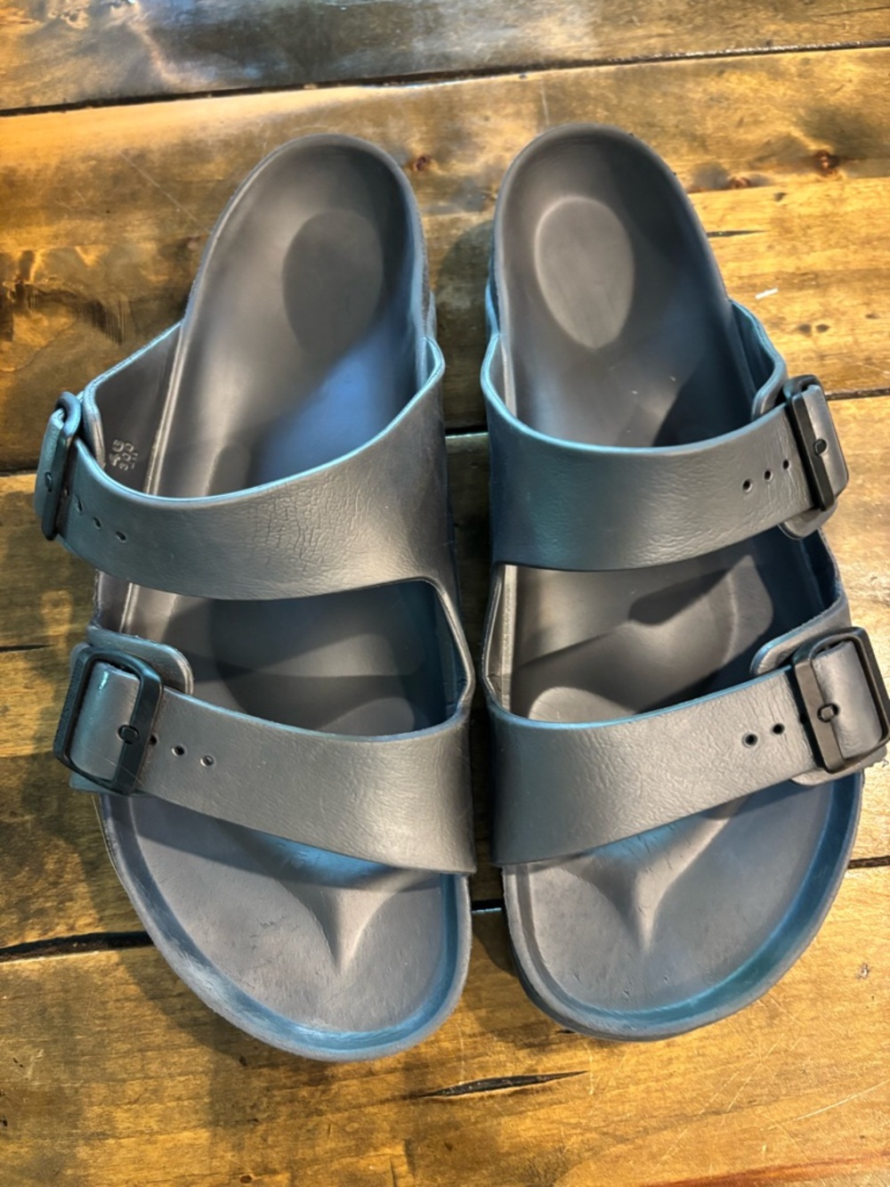 Birkenstock Men’s Double Buckle Slide Sandals in Dark Gray 13/46